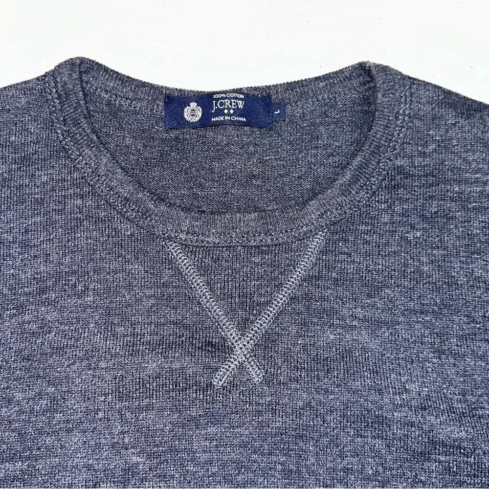 J. Crew Factory Men’s pullover light weight sweater crew neck Large Blue preppy - Picture 2 of 4